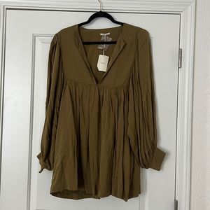NWT Olive Green Long Sleeve Mini Dress